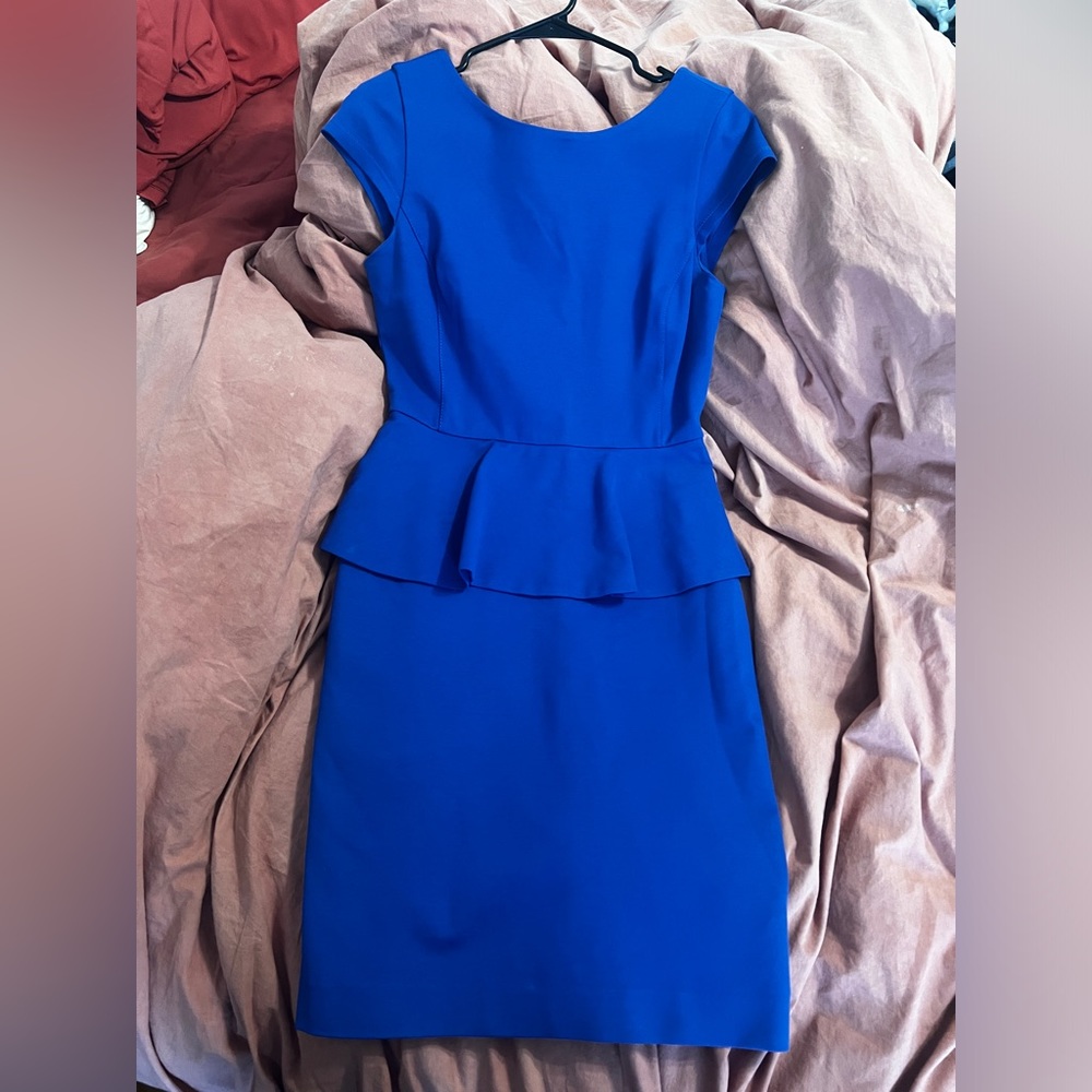 Banana Republic blue ponte peplum dress